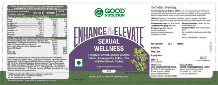 Buy Enhance & Elevate Sexual Wellness Tablet